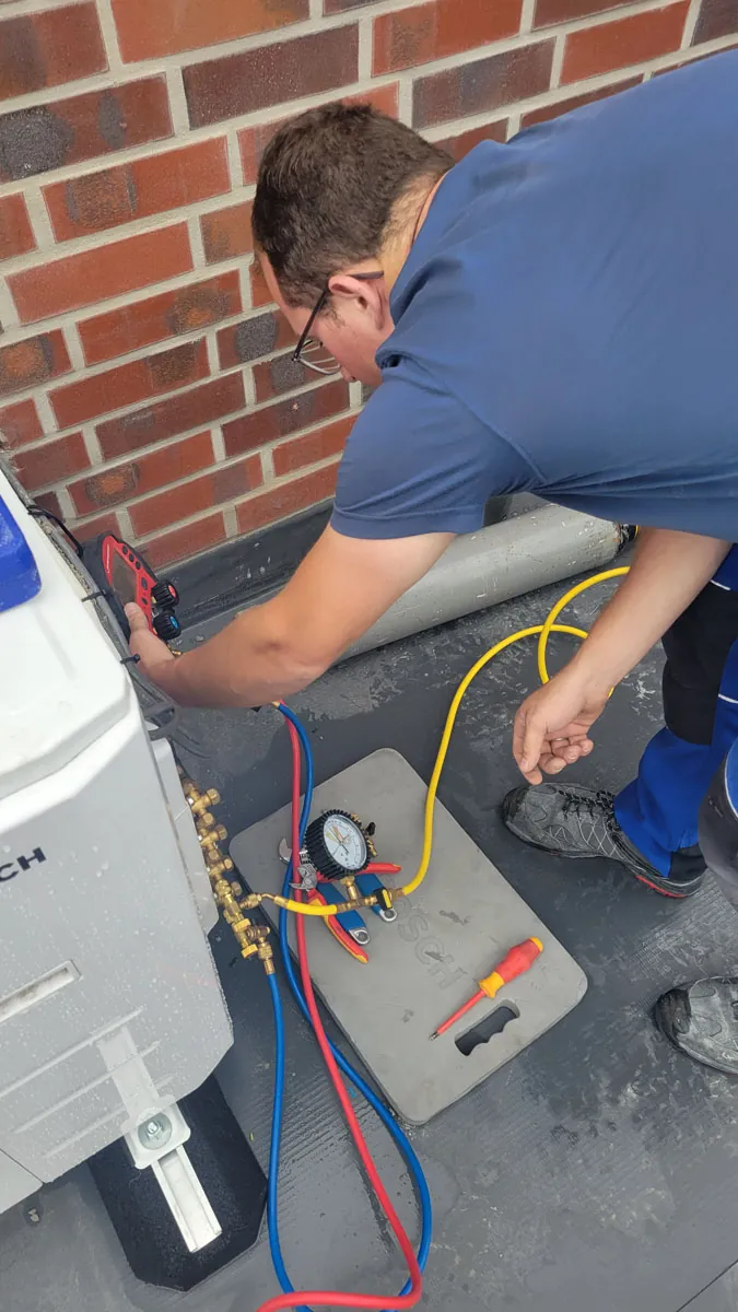 Leitungsführung zur Luftwärmepumpe, Bauvorhaben Senden